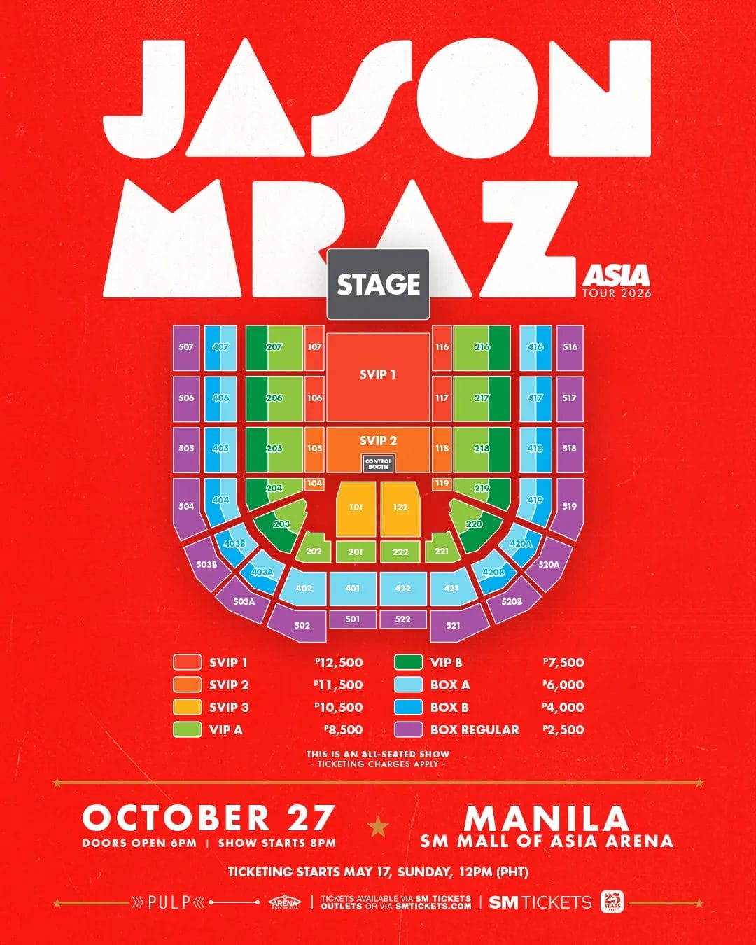 Jason Mraz Manila concert 2026